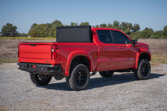 Hard Tri-Fold Flip Up Bed Cover | 5'10" Bed | Chevy/GMC Sierra 1500 (19-26)/Silverado 1500 (19-26)