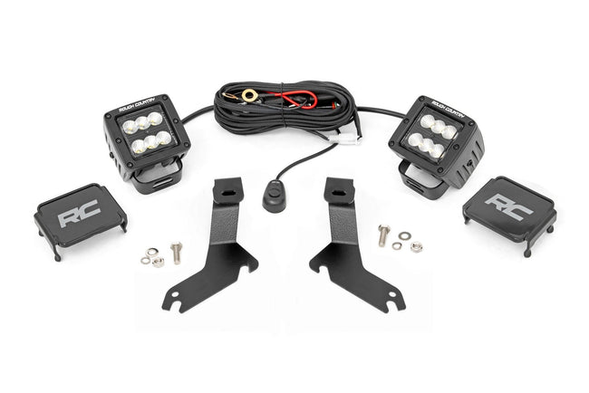 LED Light Kit | Ditch Mount | 2" Black Pair | Flood | Chevy Silverado 1500 (99-06)/Tahoe (00-06)