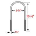 4 ea Round Zinc Coated U Bolts for 3.5" Axle 10.5" Long 9/16" diameter - The Suspension Specialists