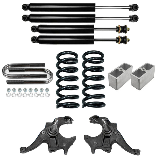 3" Full Drop Lowering Kit For 1982-2004 Chevy S10 V6 w/ Shocks Spindle Springs
