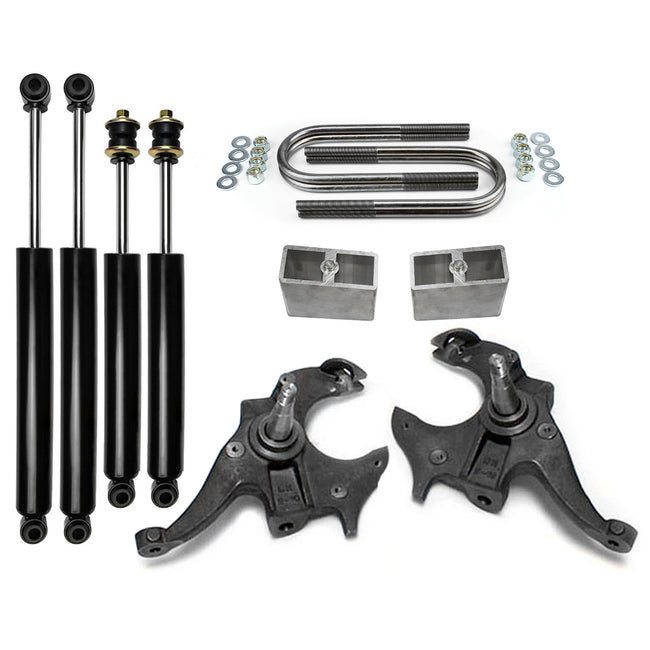 2"/3" Drop Lowering Kit For 1982-2004 Chevy S10 2WD w/ Spindles and Shocks