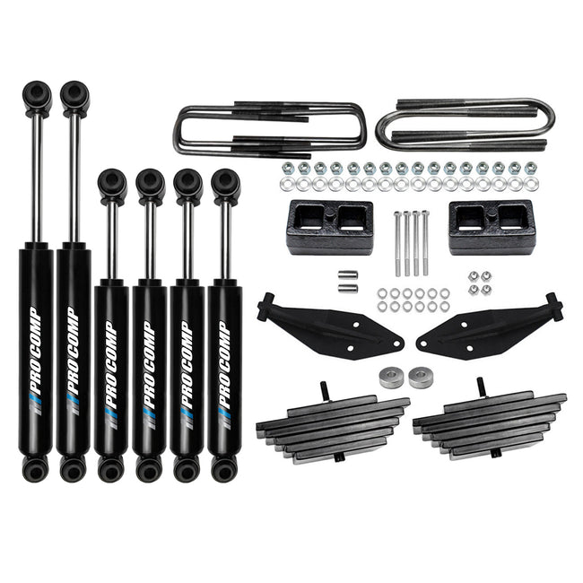 3" Front 2" Rear Lift Leveling Kit w Pro Comp Shocks For 1999-2004 Ford F250 4X4