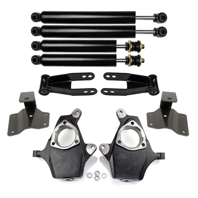 2"/4" Drop Lowering Kit For 1999-2007 Chevy Silverado GMC Sierra 2WD w/ Shocks