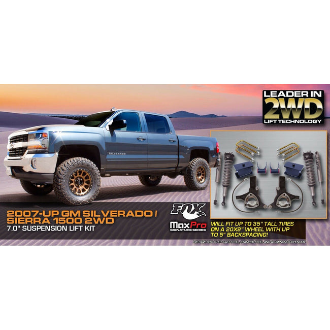 7" Front 4" Rear Lift Kit w/ Fox Shocks For 2016-2018 Chevy Silverado GMC Sierra