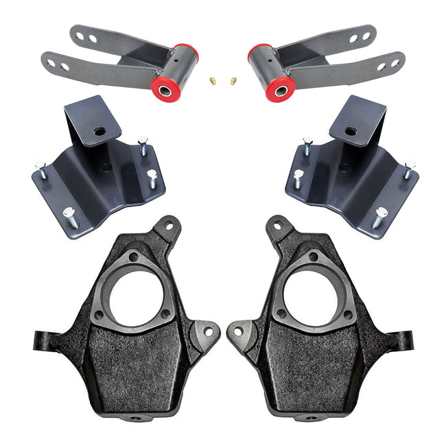 2"/4" Drop Lowering Kit w/ Spindles For 1999-2007 Chevy Silverado GMC Sierra 2WD
