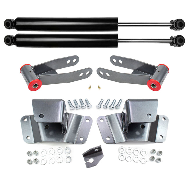 For 1988-1998 Chevy Silverado GMC Sierra 1500 2WD 4" Rear Lowering Kit w Shocks