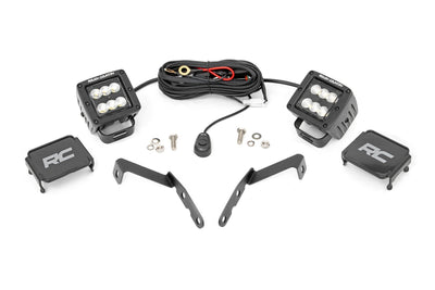 LED Light Kit | Ditch Mount | 2" Black Pair | Flood | Chevy 1500 & Chevy/GMC 2500HD/3500HD (07-14)