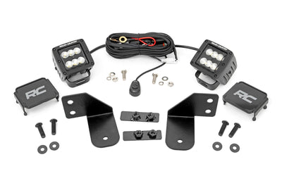 LED Light | RR Cage Mount | 2" Black Flood Pair | Polaris Ranger 1000/Ranger XP 900/1000 - The Suspension Specialists