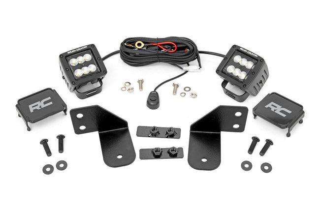 LED Light | RR Cage Mount | 2" Black Flood Pair | Polaris Ranger 1000/Ranger XP 900/1000 - The Suspension Specialists