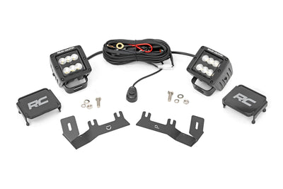 LED Ditch Light Kit | 2in Black Pair | Flood | Chevy/GMC 1500 (14-18 & Classic)
