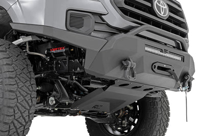 Rough Country Front Bumper | Hybrid | 20" Blk LED | 9500-Lb Winch Syn | Toyota Tacoma (16-23)