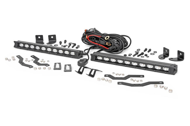 LED Light Kit | Grille Mount | 10" Black Slimline Pair | Ford F-150 (18-20) - The Suspension Specialists
