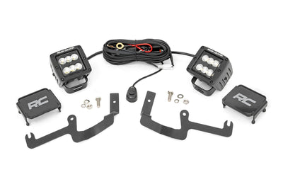 LED Light Kit | Ditch Mount | 2" Black Pair | Flood | Chevy Silverado 1500 (19-26)