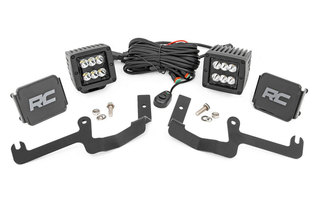 LED Light Kit | Ditch Mount | 2" Black Pair | Spot | Chevy Silverado 1500 (19-26)