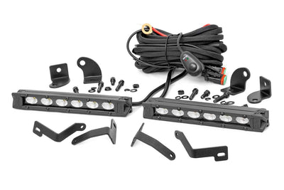 LED Light Kit | Bumper Mount | 6" Black Slimline Pair | Ford Ranger (19-23) - The Suspension Specialists