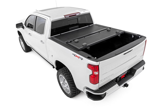 Hard Low Profile Bed Cover | 5'9" Bed | Rail Caps | Chevy/GMC 1500/2500HD/3500HD (14-19 & Classic)