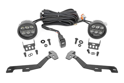 LED Light Kit | Ditch Mount | Black Series Round | 3.5 Inch | Amber DRL | Ram 1500 (19-26) - The Suspension Specialists