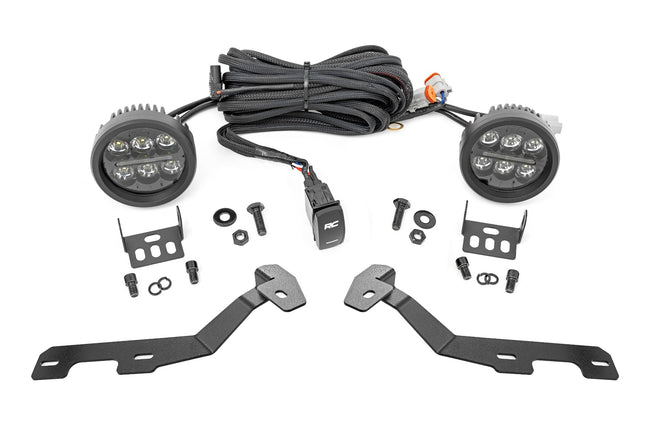 LED Light Kit | Ditch Mount | Black Series Round | 3.5 Inch | Amber DRL | Ram 1500 (19-26) - The Suspension Specialists