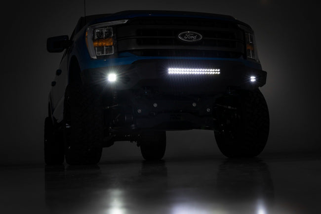 High Clearance Front Bumper | LED Lights & Skid Plate | Ford F-150 (21-23) - The Suspension Specialists