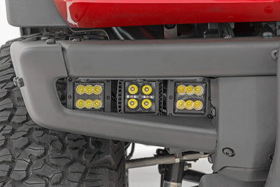 LED Light Kit | Fog Mount | Triple 2" Black Pair | Amber DRL | Ford Bronco (21-25) - The Suspension Specialists