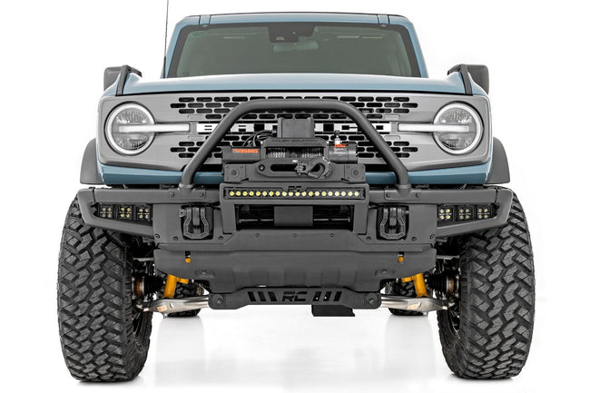 High Winch Mount | All Models | 20 Inch Black Single Row LED | DRL | Ford Bronco (21-25) - The Suspension Specialists