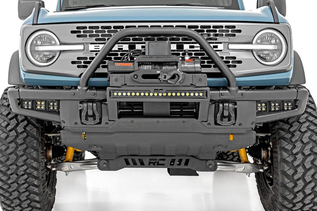 High Winch Mount | All Models | 20 Inch Black Single Row LED | Ford Bronco (21-25) - The Suspension Specialists