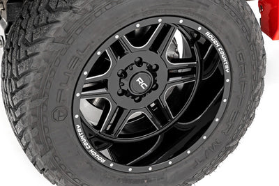 Rough Country 92 Series Wheel | Machined One-Piece | Gloss Black | 20x12 | 6x5.5 | -44mm - The Suspension Specialists