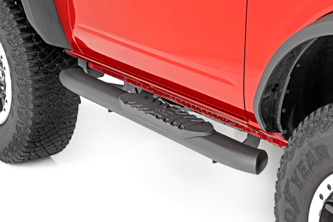 Oval Nerf Steps | 2-Door | Black | Ford Bronco (2 Door) 4WD (2021-2025) - The Suspension Specialists