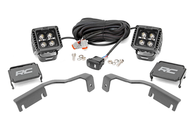 LED Light Kit | Ditch Mount | 2" Black Pair | Amber DRL | Nissan Frontier (22-25)