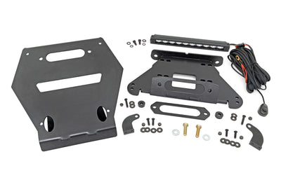 LED Light | Winch Mount | Front | 10" Black Slimline | Polaris RZR Pro R - The Suspension Specialists