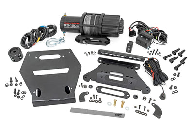 Rough Country LED Light | Winch Mount | RS4500S | 10" Black Slimline | Polaris RZR Pro R - The Suspension Specialists