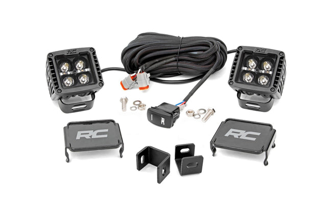 LED Light Kit | Ditch Mount | 2" Black Pair | Amber DRL | Toyota Tundra (22-25)