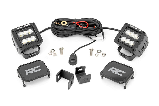 LED Light Kit | Ditch Mount | 2" Black Pair | Flood | Toyota Tundra (22-25)