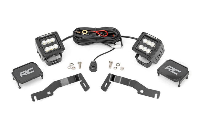 LED Light Kit | Ditch Mount | 2" Black Pair | Flood | Toyota Tacoma (24-25)