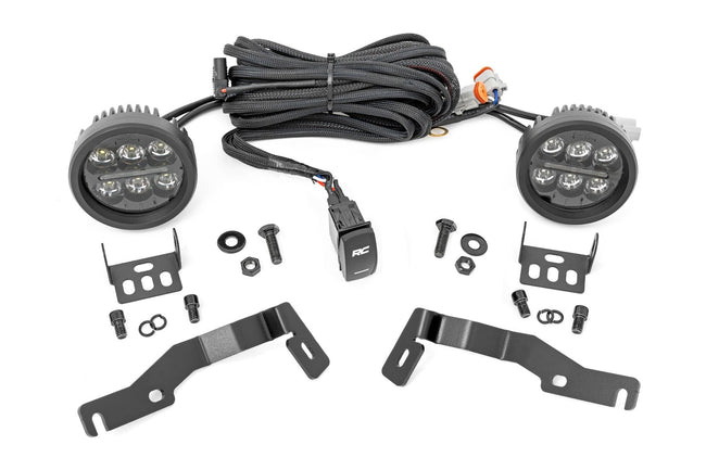 LED Light Kit | Ditch Mount | Black Series Round | 3.5 Inch | Amber DRL | Toyota Tacoma (24-25)