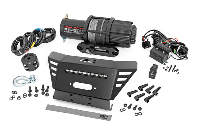 Winch Plate | 4500-LB Winch | 10" Black Slimline | Honda Pioneer 520 - The Suspension Specialists