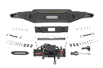 Rough Country Hybrid Front Bumper | 12000S | Blk LED | Toyota Tundra 2WD/4WD (2022-2025)