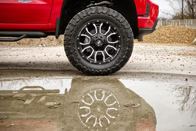 Rough Country 93 Series Wheel | One-Piece | Machined Black | 20x10 | 6x5.5/6x135 | -18mm - The Suspension Specialists
