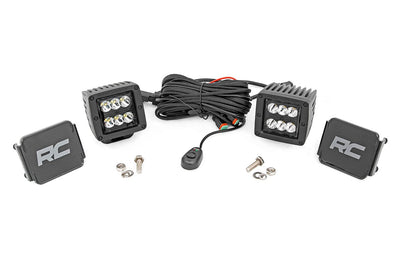 Rough Country 2 Inch Black Series LED Light Pods | Spot | Square - The Suspension Specialists
