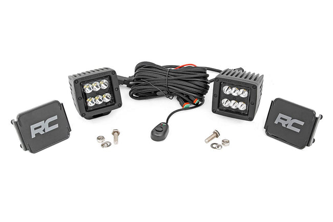 Rough Country 2 Inch Black Series LED Light Pods | Spot | Square - The Suspension Specialists