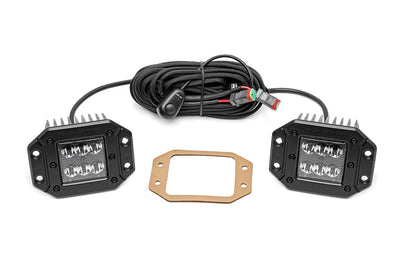 Rough Country 2 Inch Black Series LED Light Pods | Spot | Flush Mount - The Suspension Specialists