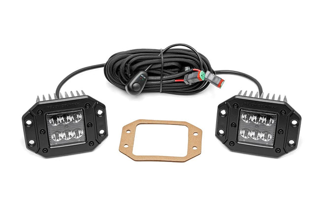 Rough Country 2 Inch Black Series LED Light Pods | Spot | Flush Mount - The Suspension Specialists