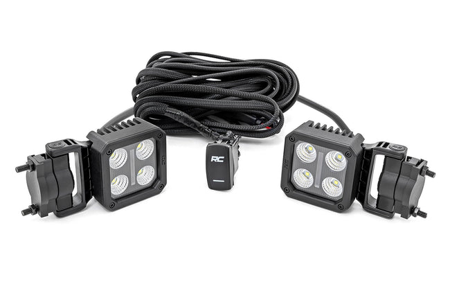 Black Series LED Light Pair | 2 Inch | Flood | Swivel Mount - The Suspension Specialists