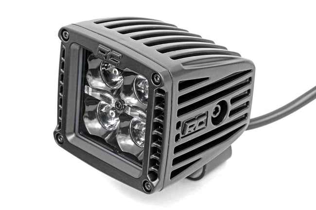 Rough Country 2 Inch Black Series LED Light Pods | Spot | Square |  Amber DRL - The Suspension Specialists