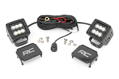 Rough Country 2 Inch Black Series LED Light Pods  | Pair | Flood - The Suspension Specialists