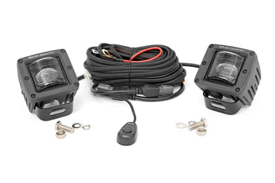 Rough Country 2 Inch Black Series LED Light Pods | SAE Fog | Pair - The Suspension Specialists