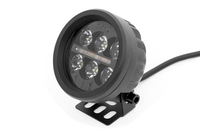 Rough Country Black Series Round LED Light Pair | 3.5 Inch | Amber DRL - The Suspension Specialists