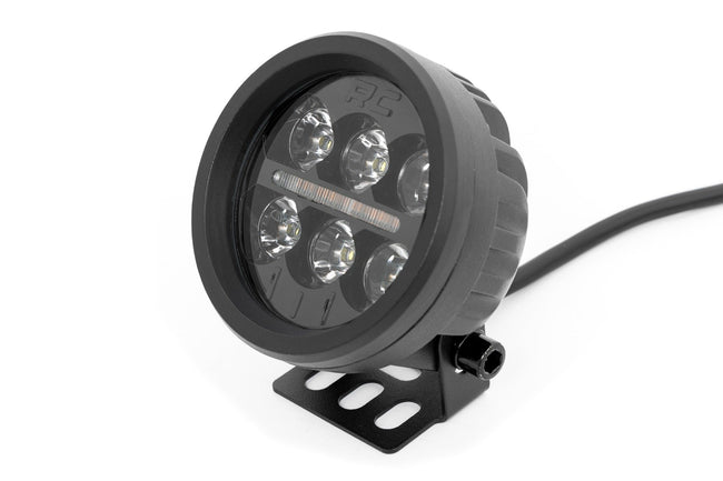 Rough Country Black Series Round LED Light Pair | 3.5 Inch | Amber DRL - The Suspension Specialists