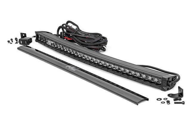 30 Inch Black Series LED Light Bar | Curved | Single Row | Cool White DRL - The Suspension Specialists
