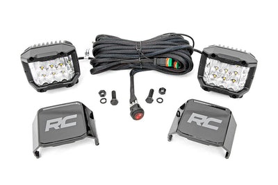 Rough Country 3 Inch Chrome Series LED Lights | Wide Angle Osram | Pair - The Suspension Specialists